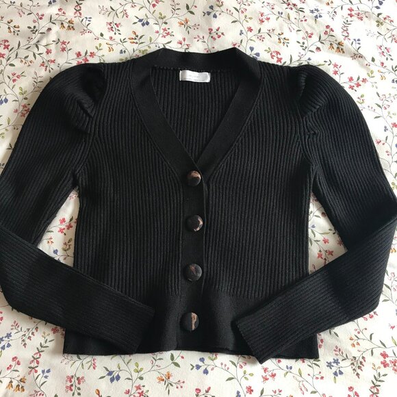 NWOT Oak + Fort puff-sleeve cardigan - Picture 1 of 2